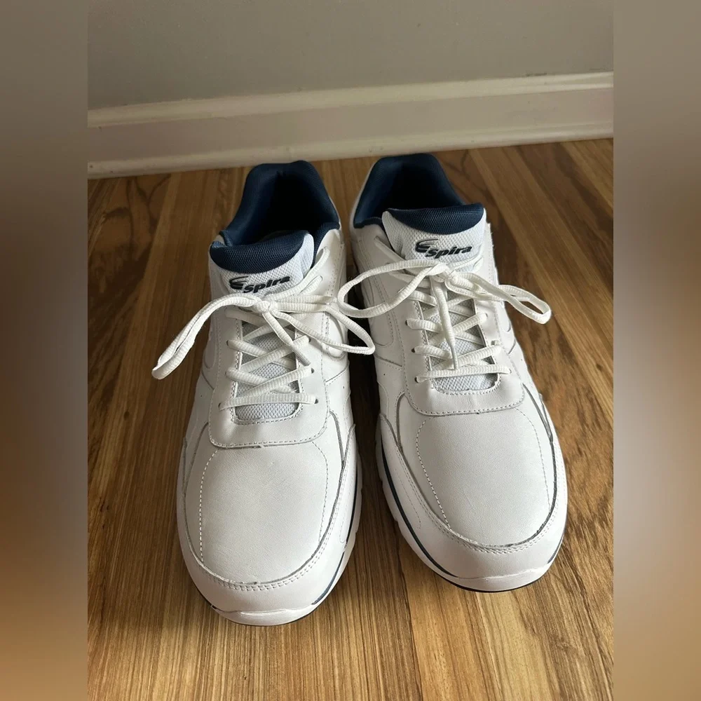 Spira Men’s Wavewalker Walking Tennis Shoes White & Blue Size 15 D